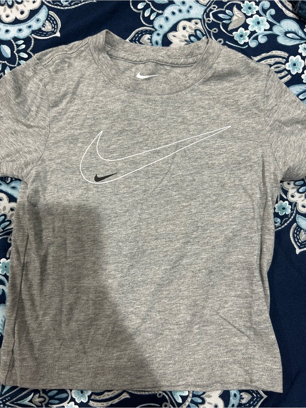 Nike Gray Heather Short Sleeve Tee with White Swoosh